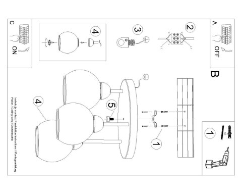 LAMPA SUFITOWA PLAFON ASTRAEA, 3XE27, CZARNY, DYMIONE SZKŁO, LOFT, STAL