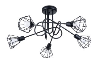 ŻYRANDOL LUMINA ARTEMIS, LOFT, CZARNY, LAMPA SUFITOWA, 5XE14, SALON, STAL