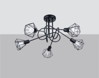 ŻYRANDOL LUMINA ARTEMIS, LOFT, CZARNY, LAMPA SUFITOWA, 5XE14, SALON, STAL