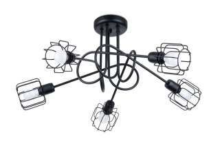 ŻYRANDOL CZARNY FERRAX, LAMPA LOFT, INDUSTRIALNY, STAL, 5X E14, DO SALONU