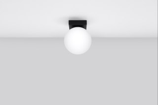 PLAFON CZARNY AURA, LAMPA SUFITOWA KULA, SZKLANA, LOFT, DO SALONU, G9