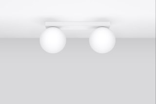 PLAFON LAMPA SUFITOWA AURA, BIAŁY, 2xG9, SZKLANE KULE, LOFT, DO SALONU