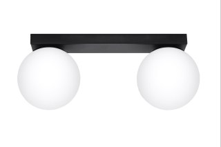 PLAFON LAMPA SUFITOWA AURA, CZARNA, 2XG9, SZKLANE KULE, LOFT, NOWOCZESNA