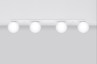 PLAFON LAMPA SUFITOWA AURA BIAŁA, 4xG9, SZKLANE KULE, NOWOCZESNA, LOFT