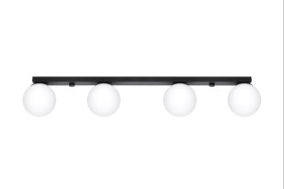 PLAFON AURA CZARNY, LAMPA SUFITOWA, 4XG9, SZKLANE KULE, LOFT, DO SALONU