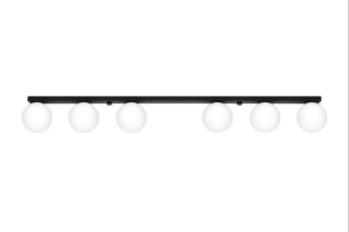 PLAFON LAMPA SUFITOWA AURA CZARNY, 6XG9, KULE, LOFT, SZKŁO, DO SALONU