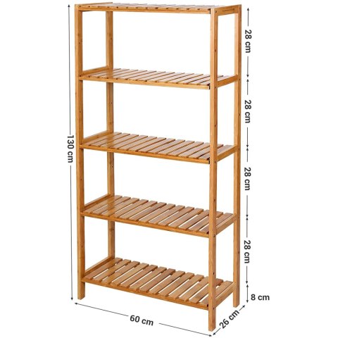 BAMBUSOWY REGAŁ BOHO, SOLIDNY, UNIWERSALNY, 5 PÓŁEK, DO POKOJU 60 cm BAMBUSOWY REGAŁ BOHO, SOLIDNY, UNIWERSALNY, 5 PÓŁEK, DO POKOJU 60 cm