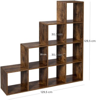 REGAŁ SCHODKOWY 130 cm, DO POKOJU, SCHODY, ORZECH, ciemny brązowy