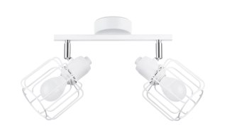 PLAFON BIAŁY STRATOS, LAMPA SUFITOWA LOFT, 2XE14, STAL, INDUSTRIALNA, SALON