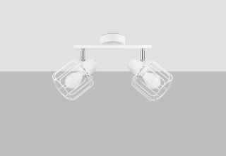 PLAFON BIAŁY STRATOS, LAMPA SUFITOWA LOFT, 2XE14, STAL, INDUSTRIALNA, SALON