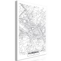 Obraz - Mapa Florencji (1-częściowy) pionowy