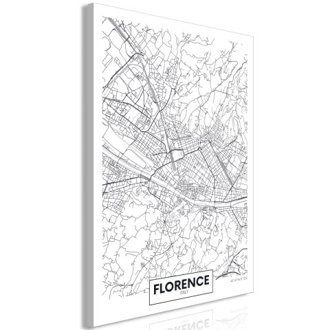 Obraz - Mapa Florencji (1-częściowy) pionowy Obraz - Mapa Florencji (1-częściowy) pionowy
