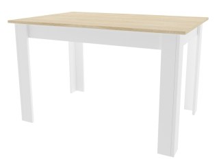 STÓŁ MODERNA 120X80, DĄB SONOMA, BIAŁY, DO JADALNI, KUCHNI, NOWOCZESNY