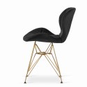 Krzesło NEST - aksamit czarny / nogi złote x 4