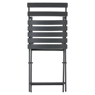 METALOWE SKŁADANE KRZESŁO LOFT, CIEMNE SZARE, DO KUCHNI, NA BALKON, SOLIDNE