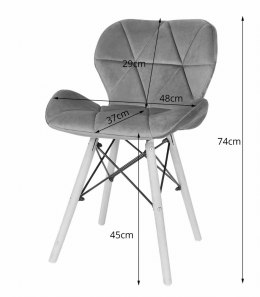 Krzesło LAGO Aksamit - szare x 1