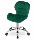 Krzesło obrotowe AVOLA aksamit - zielone