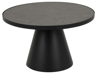 STOLIK KAWOWY LAWA GEOMETRIA, OKRĄGŁY, CZARNY, DO SALONU, LOFT