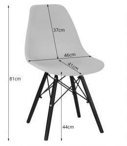 Krzesło OSAKA białe / nogi czarne x 1