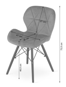 Krzesło LAGO Aksamit - żółte / nogi czarne x 1