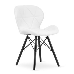 Krzesło LAGO ekoskóra - białe / nogi czarne x 1