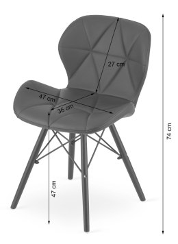 Krzesło LAGO ekoskóra - białe / nogi czarne x 1
