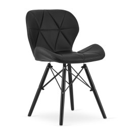 Krzesło LAGO ekoskóra - czarne / nogi czarne x 1