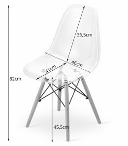 Krzesło OSAKA przezroczyste / nogi naturalne x 1