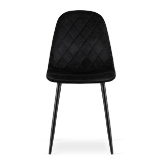 KRZESŁO, VELORIS, CZARNE, TAPICEROWANE, VELVET, DO SALONU, JADALNI, KUCHNI