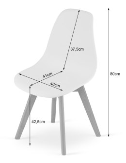 Krzesło KITO - białe / nogi czarne x 1