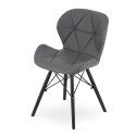 Krzesło LAGO ekoskóra - szare / nogi czarne x 1