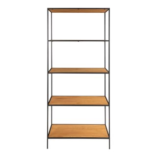 INDUSTRIALNY REGAŁ VITA, CZARNY METAL, DĄB, 5 PÓŁEK, WYSOKI, LOFT, 170 CM