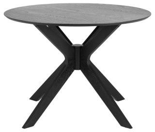NOWOCZESNY OKRĄGŁY STÓŁ, CZARNY, DĄB, DO JADALNI, DO SALONU, 105 CM