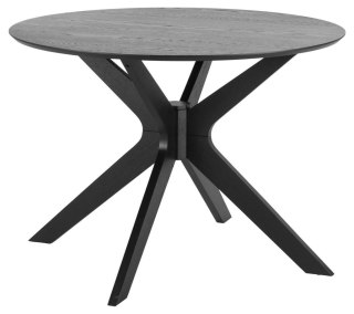 NOWOCZESNY OKRĄGŁY STÓŁ, CZARNY, DĄB, DO JADALNI, DO SALONU, 105 CM