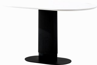 CZARNO-BIAŁY STÓŁ MAXIM, OWALNY, DO JADALNI, DO SALONU, NOWOCZESNY, 120 CM
