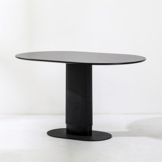CZARNY STÓŁ MAXIM, OWALNY, DO JADALNI, DO SALONU, NOWOCZESNY, 120 CM