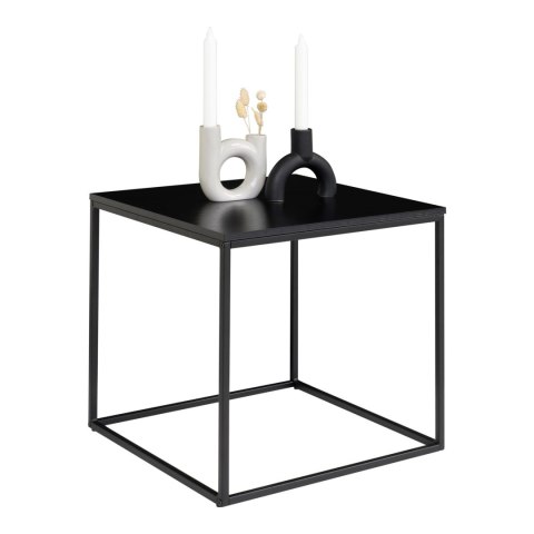INDUSTRIALNY STOLIK KAWOWY VITA, CZARNY METAL, KWADRATOWY, 45 CM, DO SALONU INDUSTRIALNY STOLIK KAWOWY VITA, CZARNY METAL, KWADRATOWY, 45 CM, DO SALONU