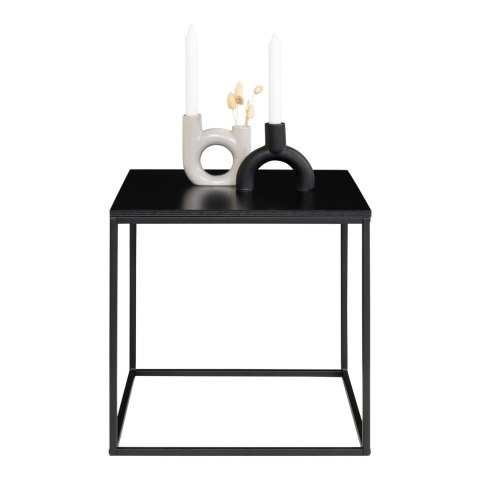 INDUSTRIALNY STOLIK KAWOWY VITA, CZARNY METAL, KWADRATOWY, 45 CM, DO SALONU INDUSTRIALNY STOLIK KAWOWY VITA, CZARNY METAL, KWADRATOWY, 45 CM, DO SALONU