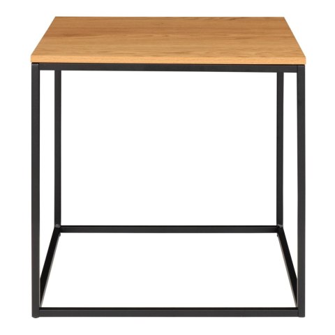 INDUSTRIALNY STOLIK KAWOWY LOFT, CZARNY METAL, DĄB, KWADRATOWY, SALON 45 CM INDUSTRIALNY STOLIK KAWOWY LOFT, CZARNY METAL, DĄB, KWADRATOWY, SALON 45 CM