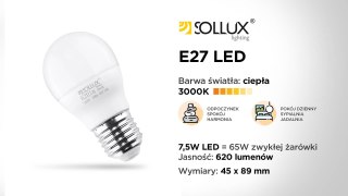 ŻARÓWKA LED PRIMORDIUM, E27, 7,5W, 620LM, CIEPŁA BARWA, 3000K, TRWAŁA