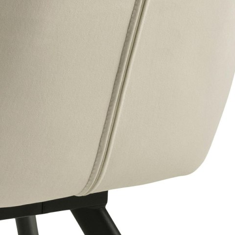 PIKOWANE KRZESŁO Z PODŁOKIETNIKAMI DO JADALNI, BEŻOWE, GLAMOUR, WELUR