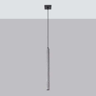 INDUSTRIALNA LAMPA WISZĄCA LOFT, BETONOWA, WĄSKI KLOSZ, DO SALONU, 1 x G9