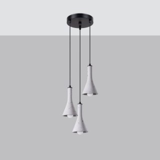 LAMPA WISZĄCA METROPOLIS, BETON, LOFT, 3X E14, SZARA, INDUSTRIALNA, SALON