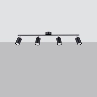 LAMPA SUFITOWA CLARUS, CZARNA, 4XGU10, LISTWA, REGULOWANA, NOWOCZESNA, LOFT