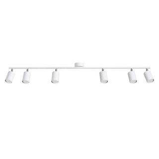 LAMPA SUFITOWA MODERNA, BIAŁA, 6xGU10, LISTWA, REGULOWANA, DO SALONU