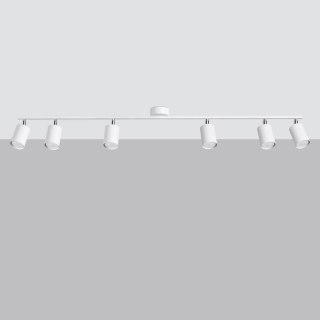 LAMPA SUFITOWA MODERNA, BIAŁA, 6xGU10, LISTWA, REGULOWANA, DO SALONU