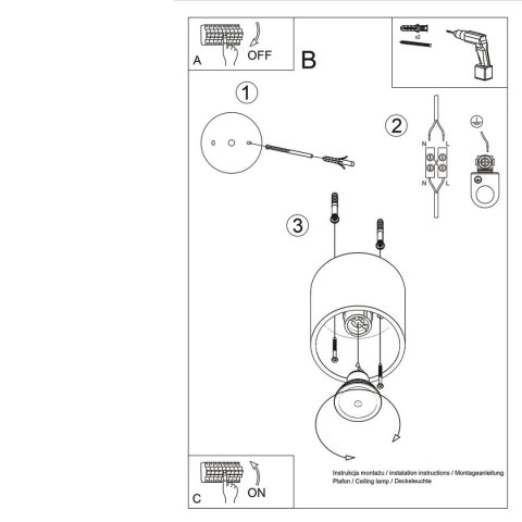 LAMPA SUFITOWA CYLINDRO, ZŁOTA, LOFT, GU10, TUBKA, NATYNKOWA, STALOWA