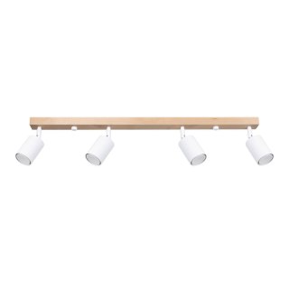 LAMPA SUFITOWA PLAFON AURAEL, 4XGU10, DREWNO, BIAŁA, NOWOCZESNA, LOFT