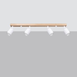 LAMPA SUFITOWA PLAFON AURAEL, 4XGU10, DREWNO, BIAŁA, NOWOCZESNA, LOFT