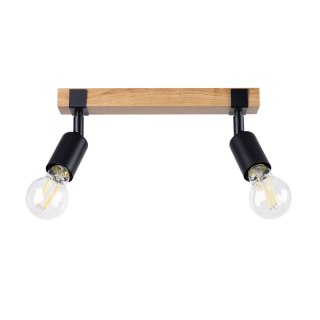 LAMPA SUFITOWA LUMINAR ZUCA, LOFT, DREWNO, STAL, 2XE27, CZARNA, PLAFON